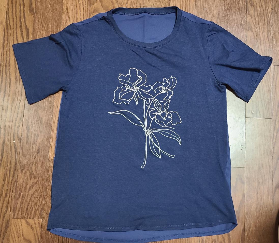 자수 모달 티셔츠 새거