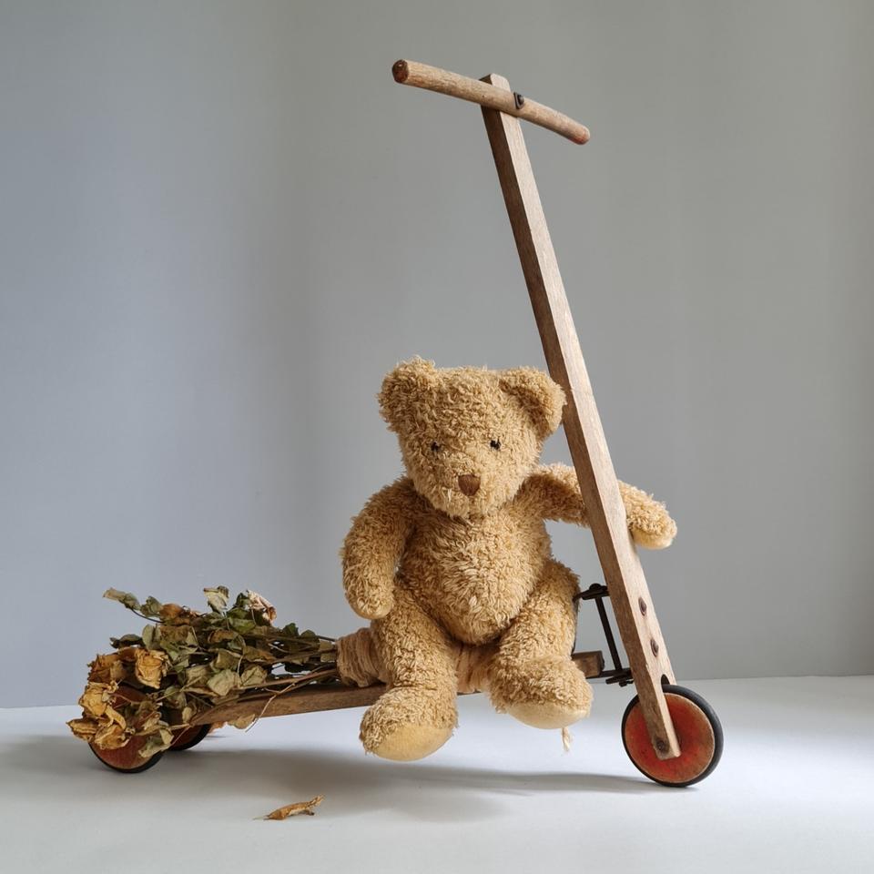 빈티지 50년대 킥보드 씽씽이 빈티지 장난감 원목 장난감 빈티지 가드닝