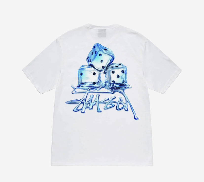 Stussy 스투시 얼음티 다이스티 화이트 s 새상품