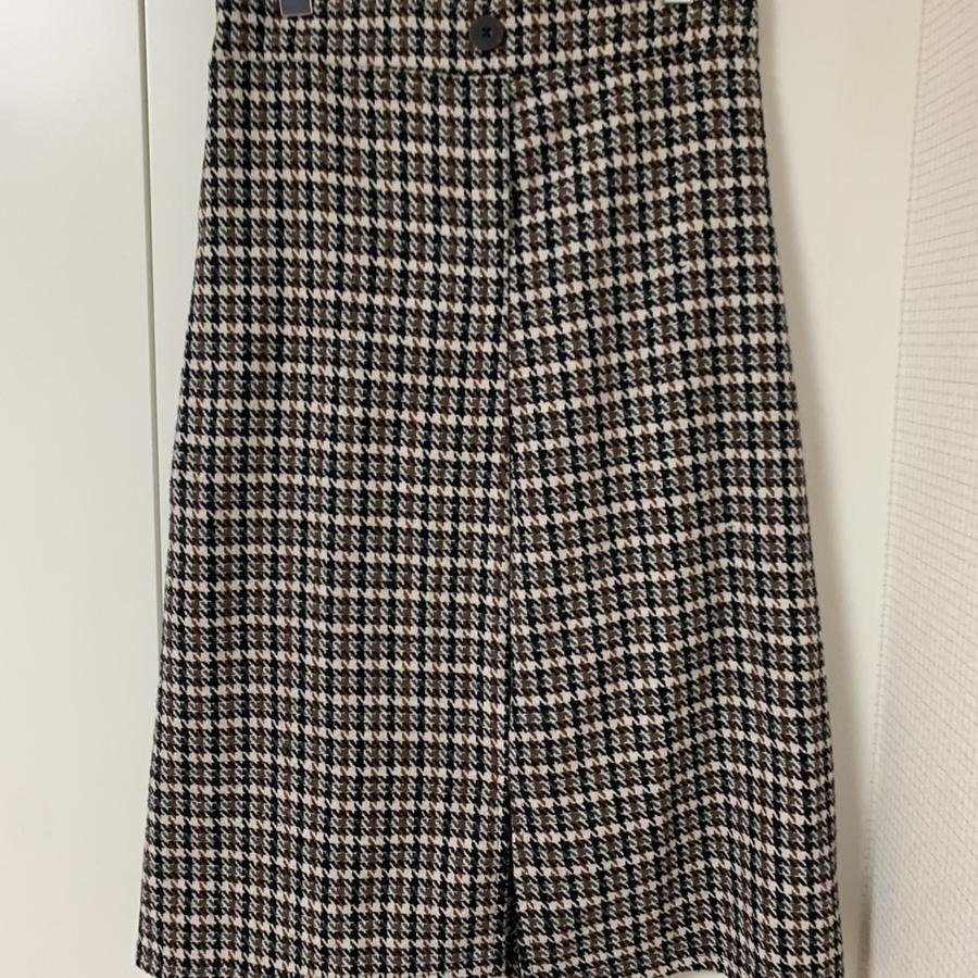 가격내림 체크 밴딩 트임 스커트