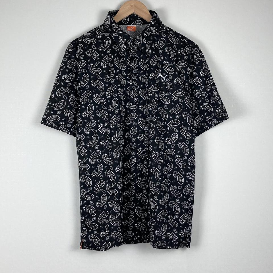 푸마 블랙 카라 반팔티셔츠  빈티지 구제 a398