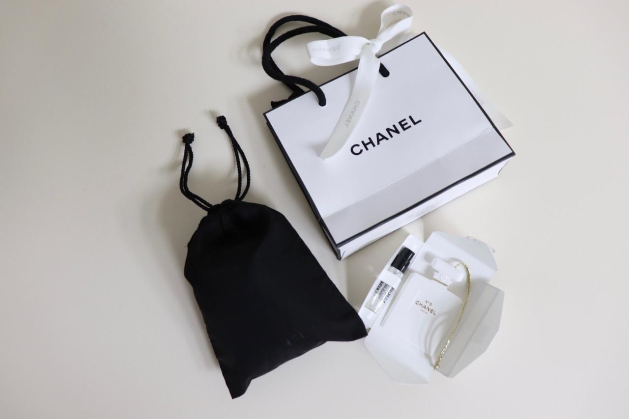 샤넬 뷰티 주머니 파우치 샤넬향수1.5ml세트 / 샤넬 쇼핑백 포