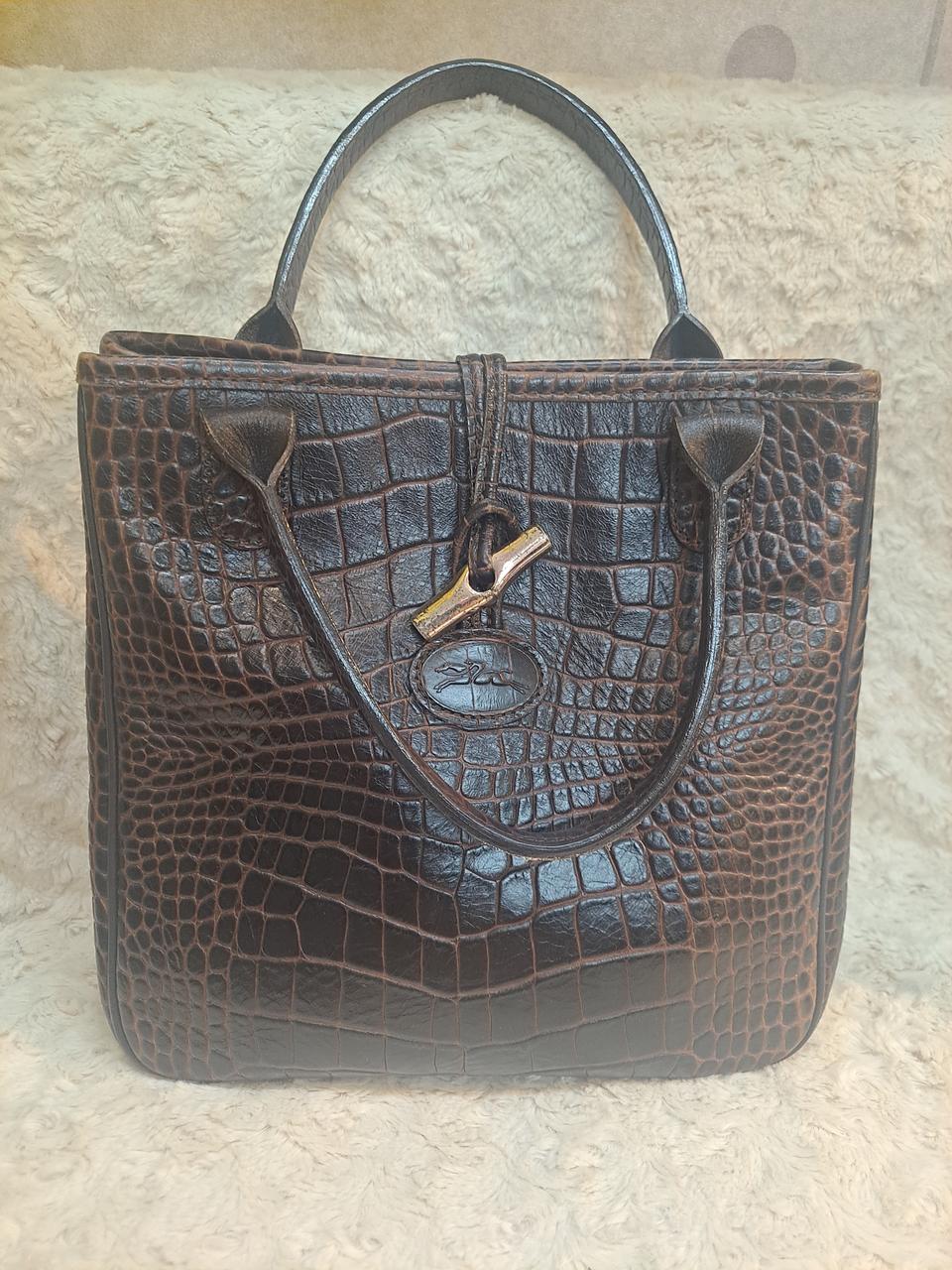 롱샴 가죽토트백 정품