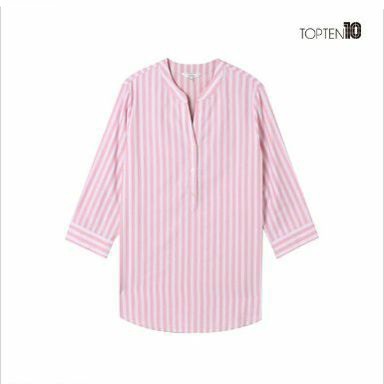 [ 익일출고/Sale ] 탑텐브랜드 '핑크 스트라이프 칠부' 남방/셔츠