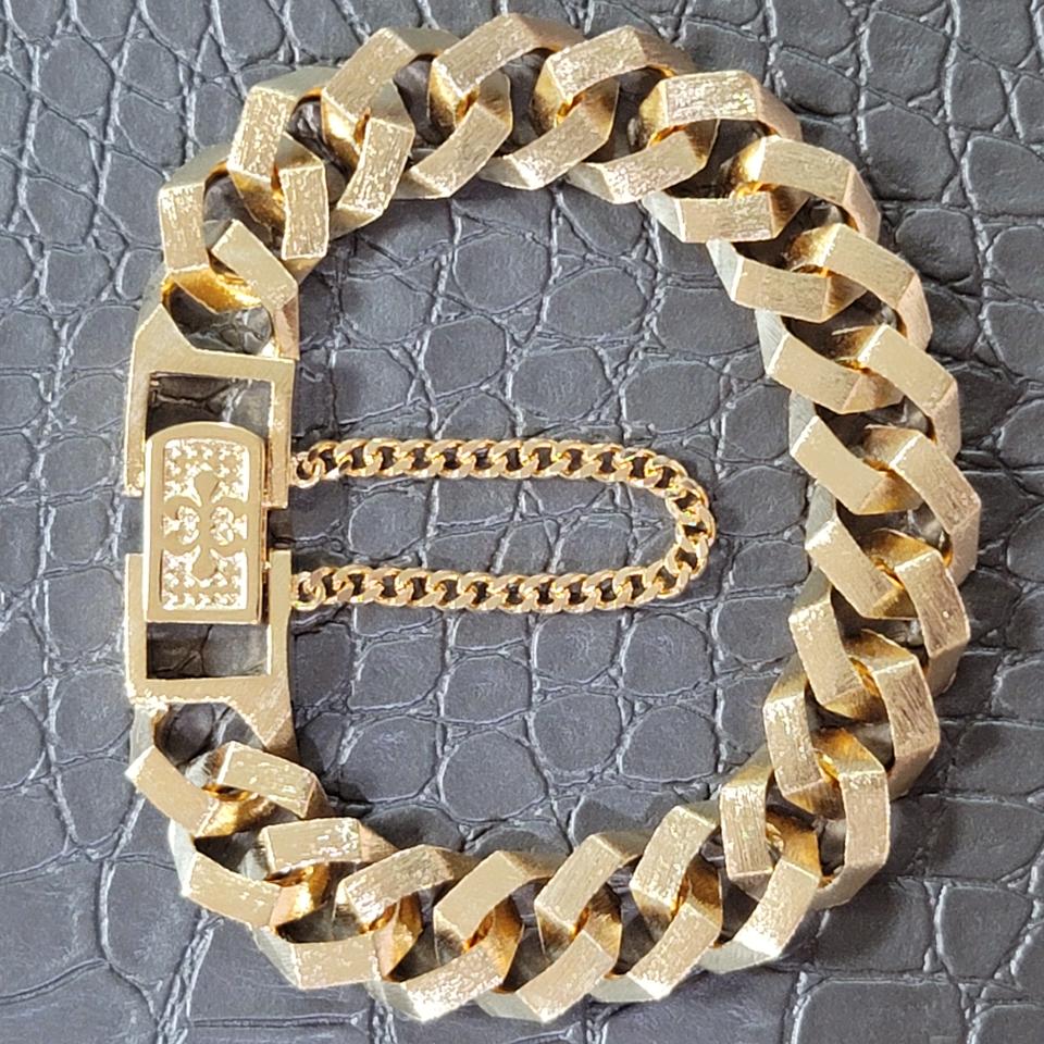 스지+무광 팔각팔찌15mm(남자도금팔찌 18k,24k)