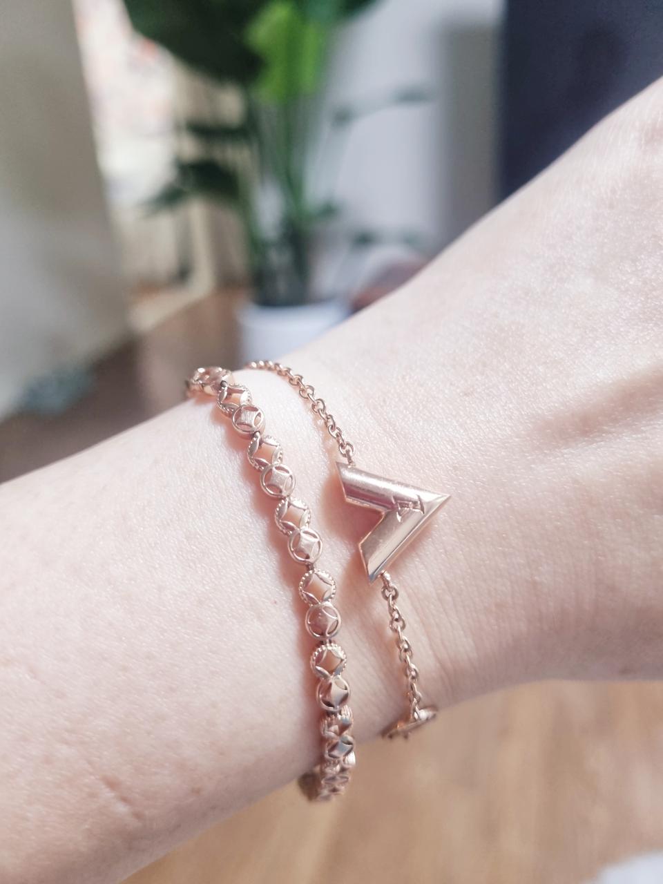 14k 납작 볼 컷딩 팔찌