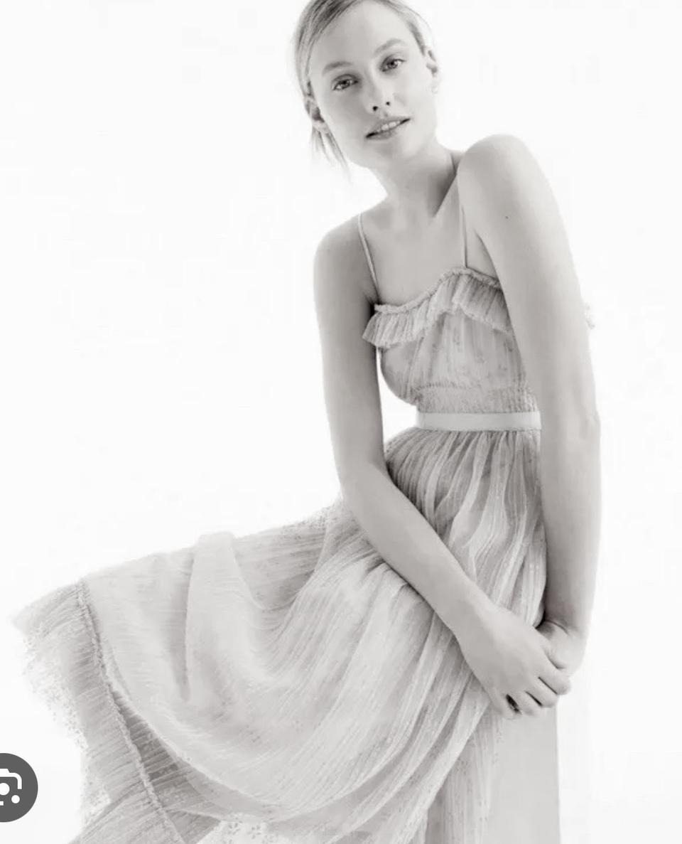 마른55 새상품 제이크루 고가라인 블랙 레이스 프릴 나시 원피스 여름