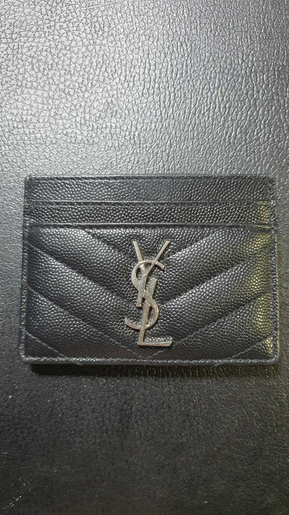 생로랑 카드지갑 은장