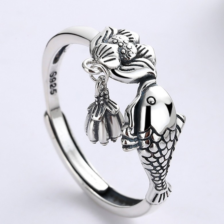 연꽃잉어 실버반지