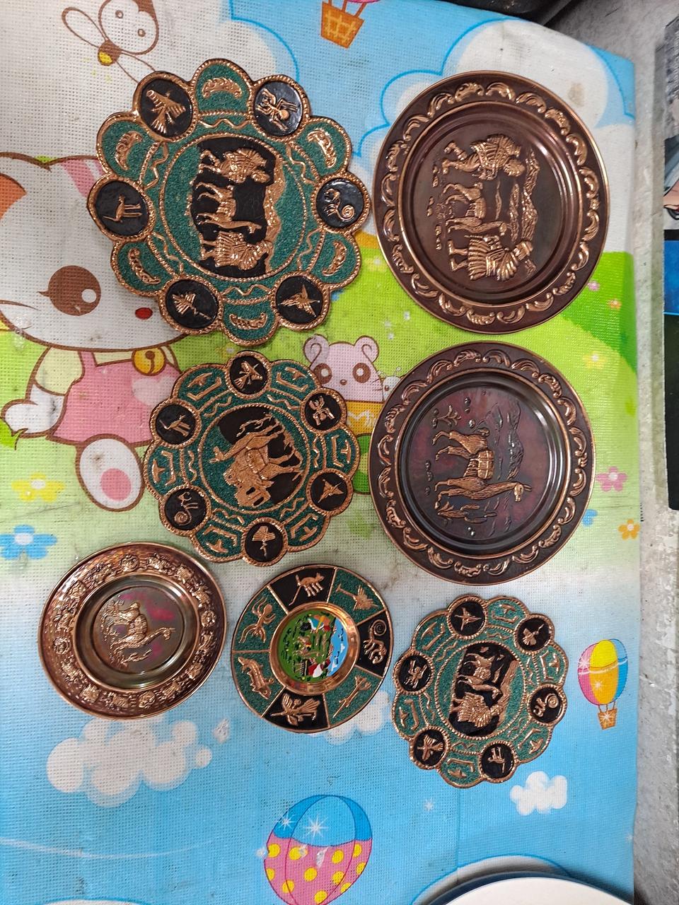 258번. 페루 인텨리어 장식품 접시 7개