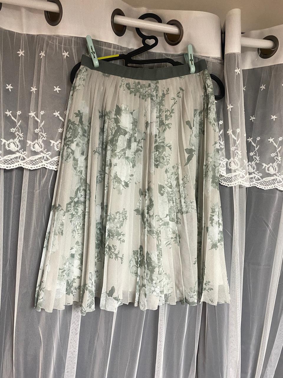 [ 플라워 플리츠 스커트 ]