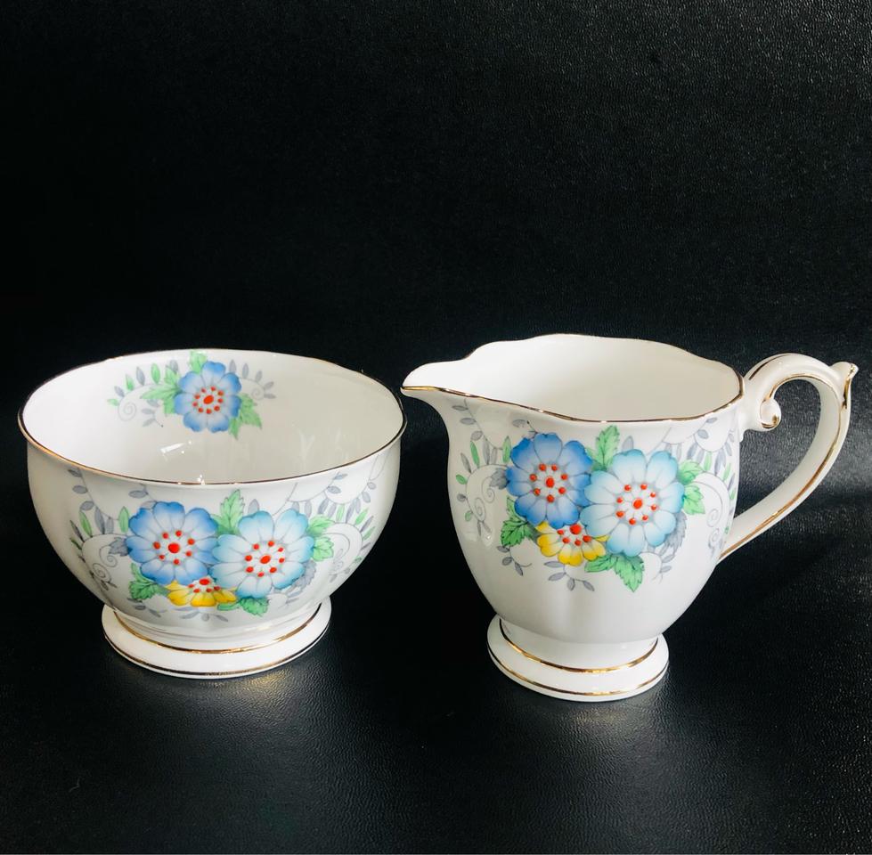 영국 앤틱 벨차이나 슈가볼& 크리미(저그)셋트