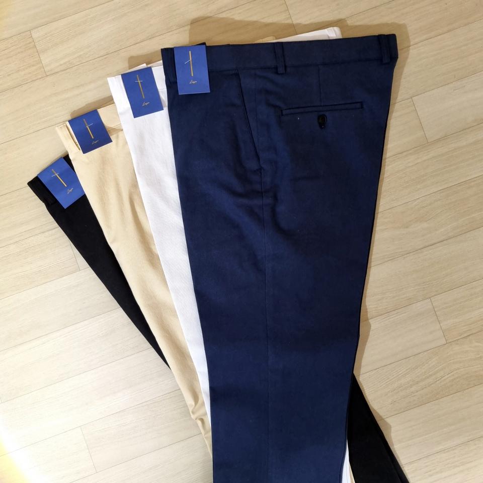 남자 봄 가을 스판 슬랙스 매직버클 9부 테이퍼드핏 화이트진 블랙진