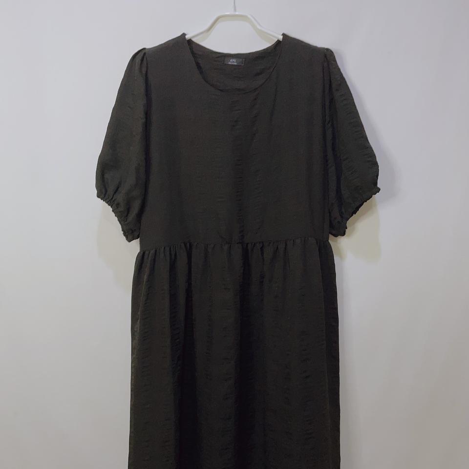 여성) 여름 지지미 반팔 퍼프 롱 원피스 (FREE)