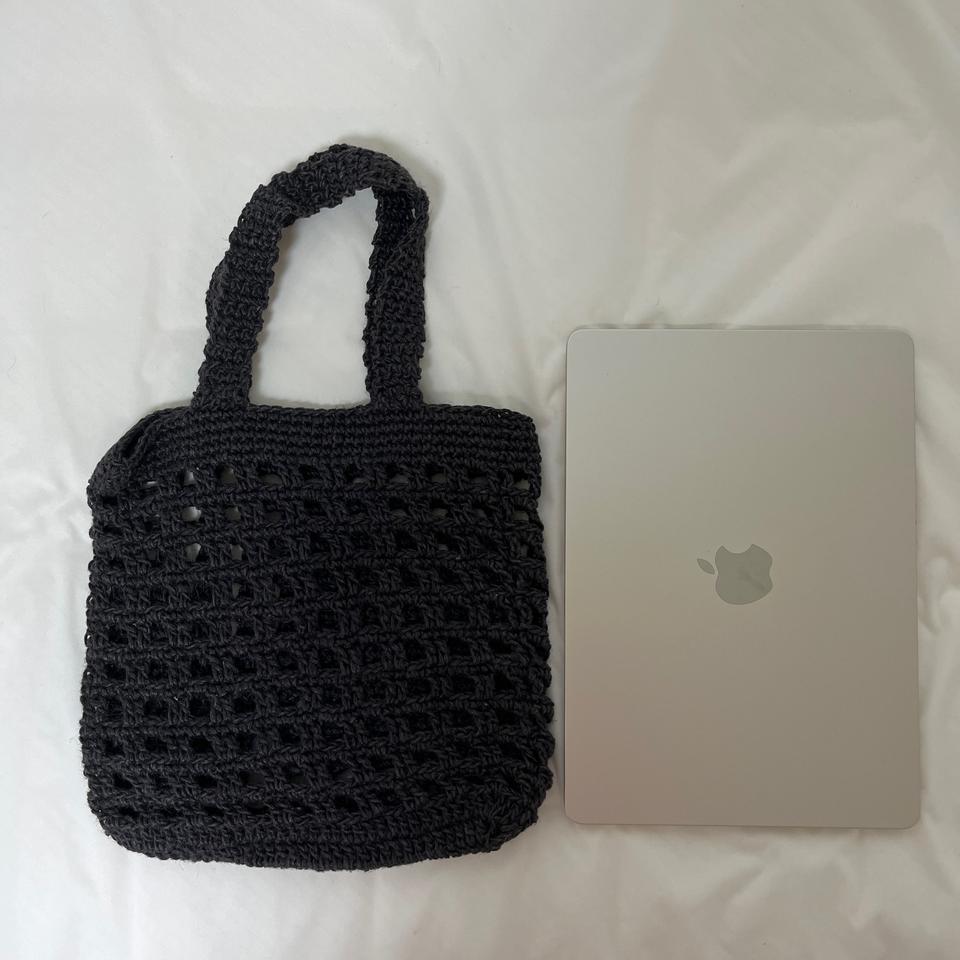 손뜨개질 코바늘 여성가방 네트가방 블랙 에코백