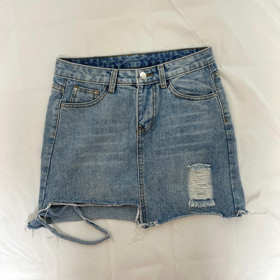 찢청 연청 데님스커트 청치마 m사이즈