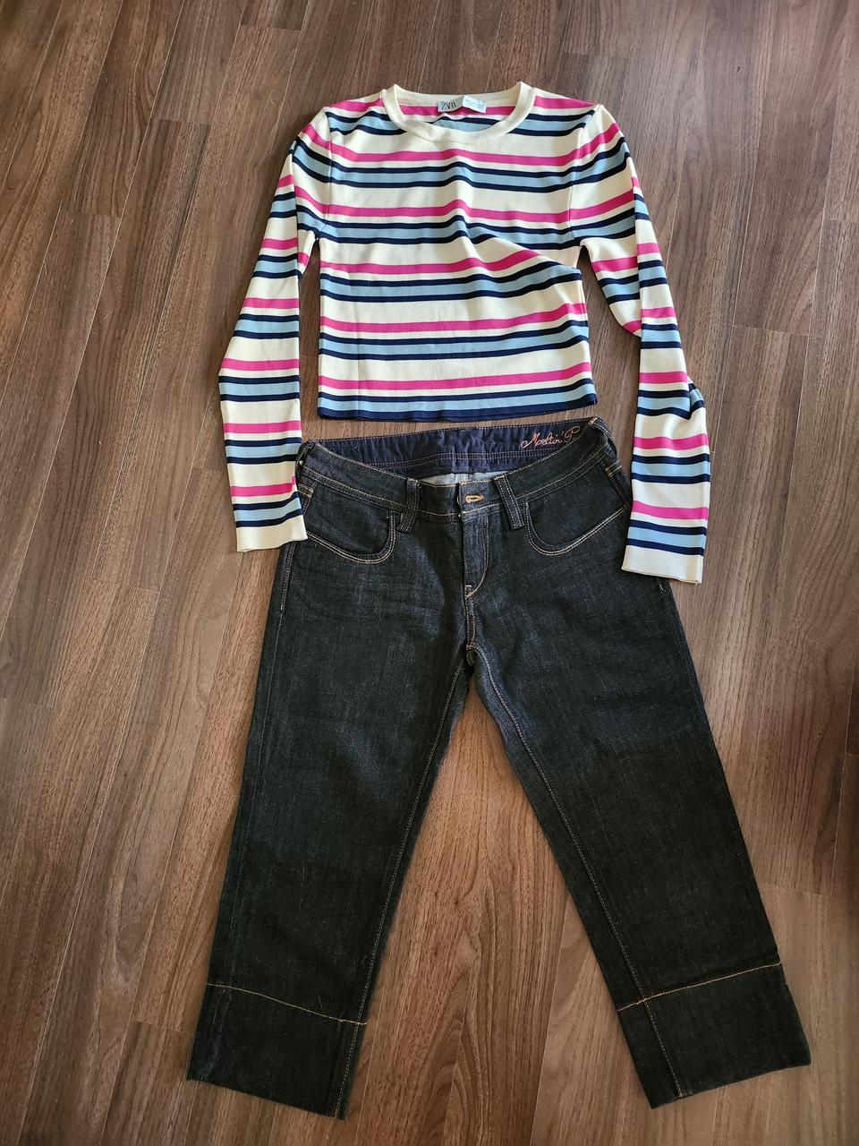자라 티셔츠+ML 데님팬츠