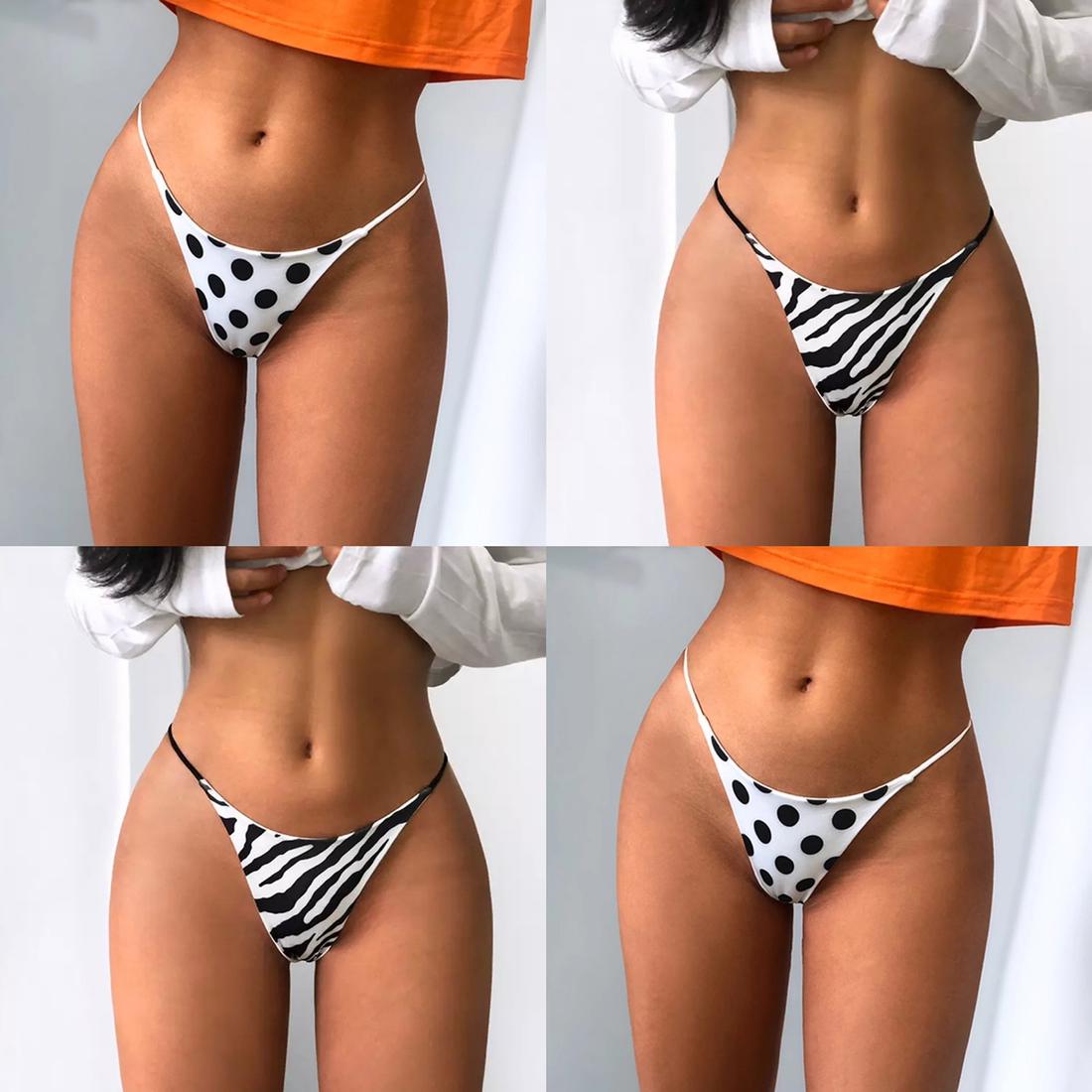 S/M/L 여성용 속옷 지브라 / 땡땡이 티팬티