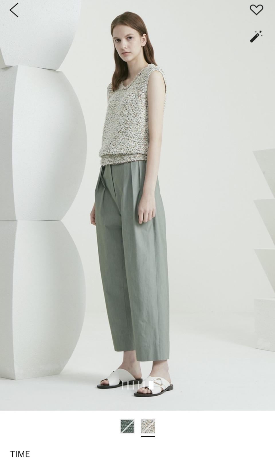 타임 21 프린지 니트탑 (민트색상)