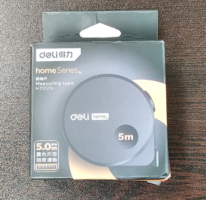 델리 탄소강 소재 블랙 줄자 휴대용 5m 측정 가정용 목공 [새제품]