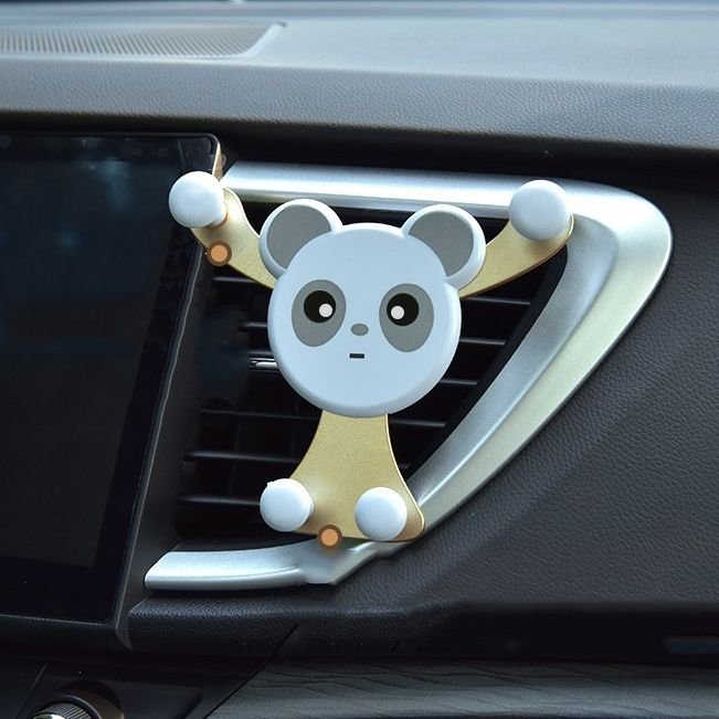 새 금색 차량용 팬더 메탈 송풍구 거치대 핸드폰고정 네비 회전 360도 
