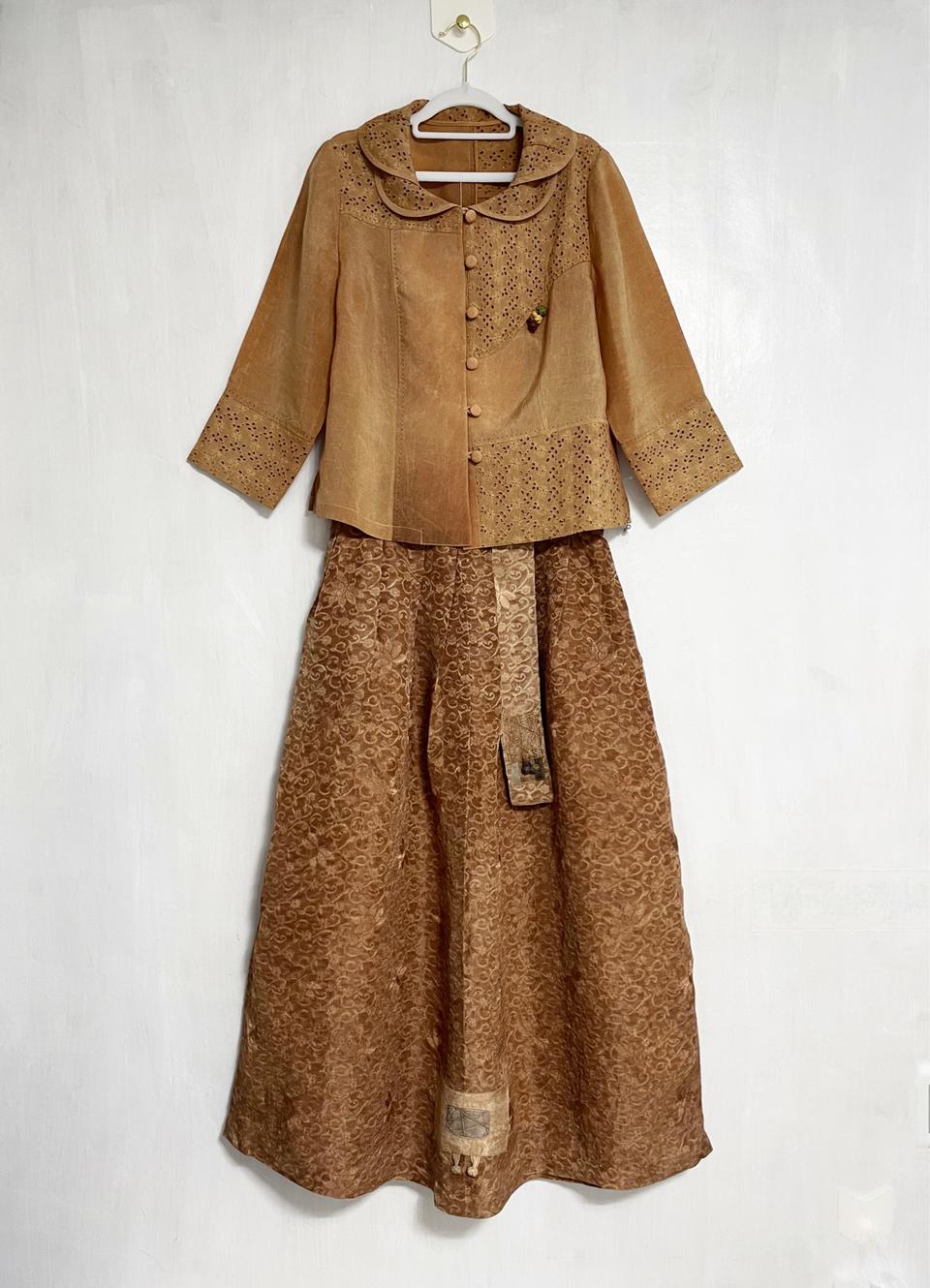 들꽃 천연감물염색 인견자켓, 천연감물염색 인견치마