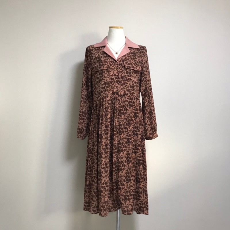 [시착만] 핑크브라운 원피스