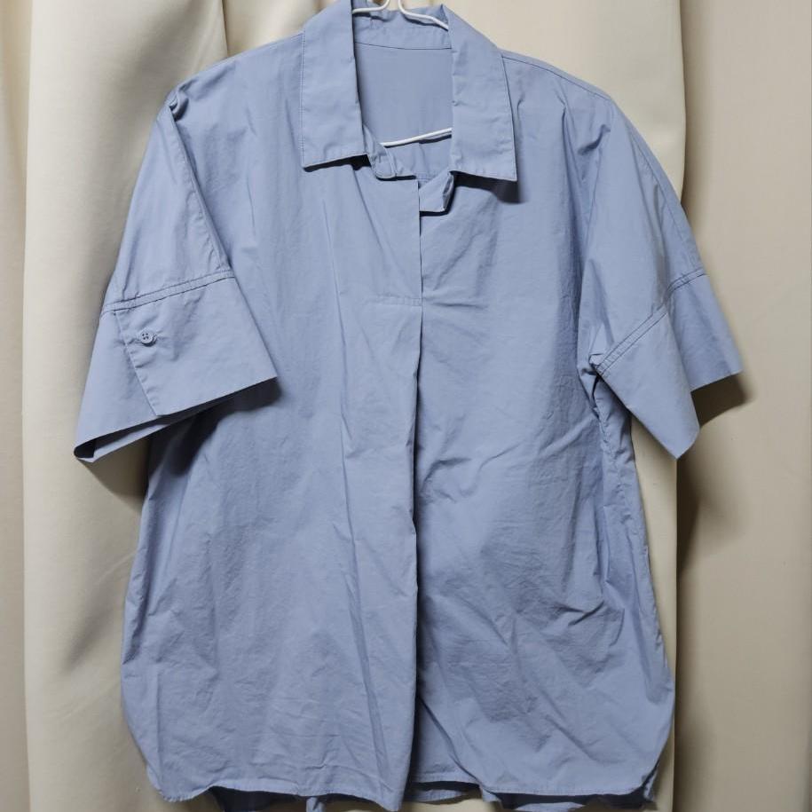 라우렐 반팔 블루 셔츠