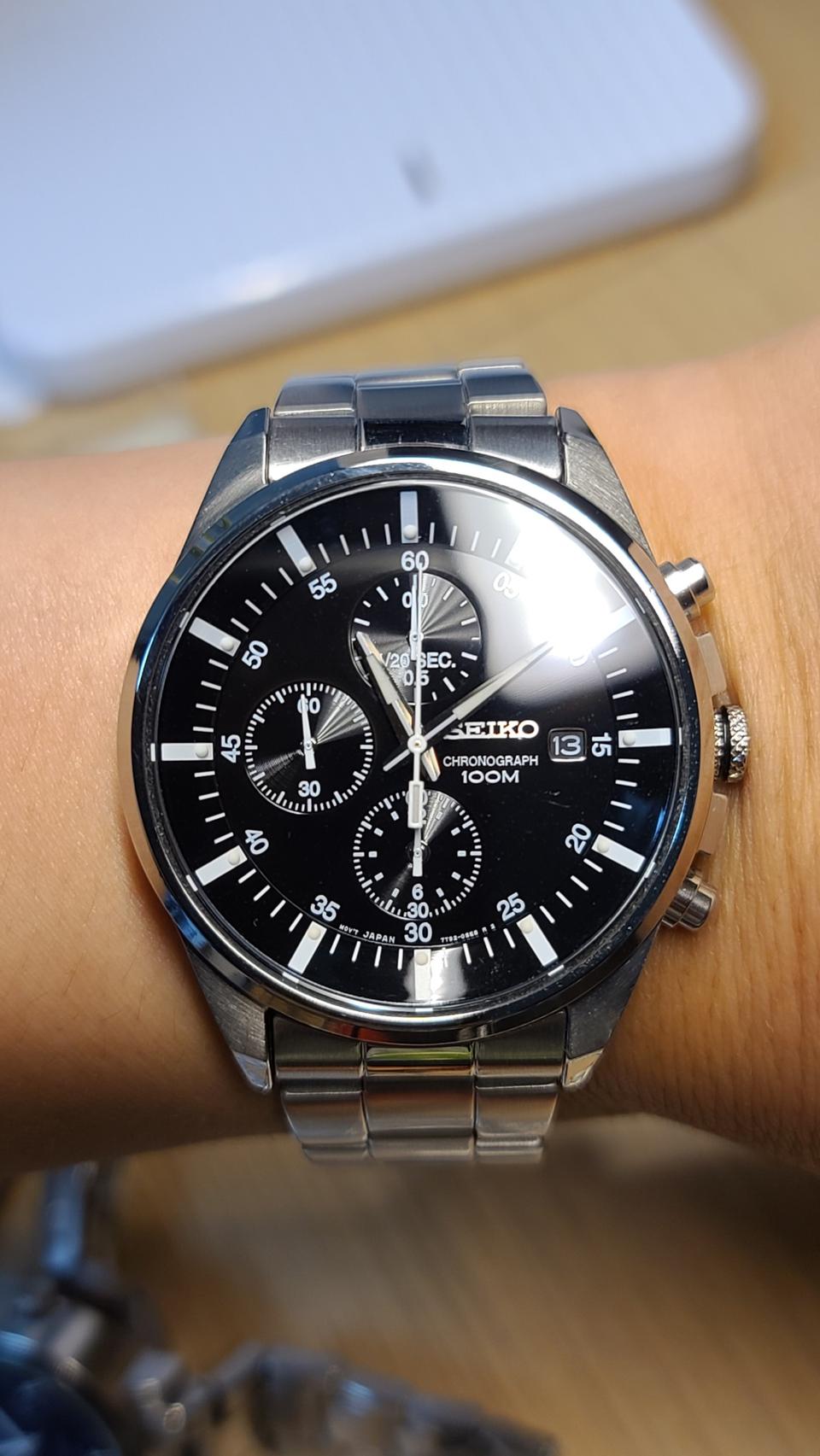 세이코 noctilucence 크라노그라프 시계