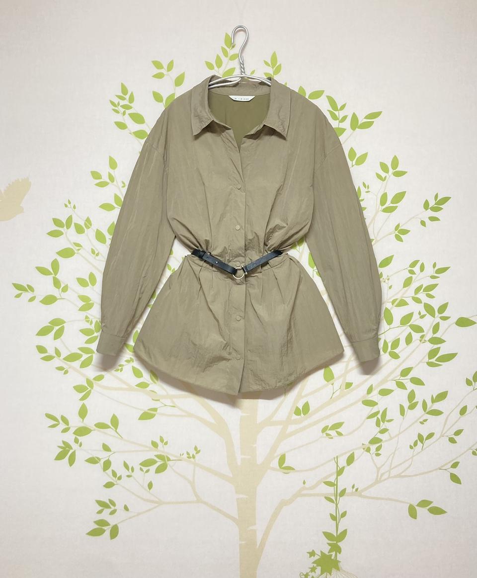 미샤 ) 핀턱 백밴딩 벨트 여성 셔츠 자켓 55