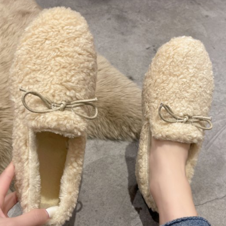 여성 겨울 털안감 로퍼 단화