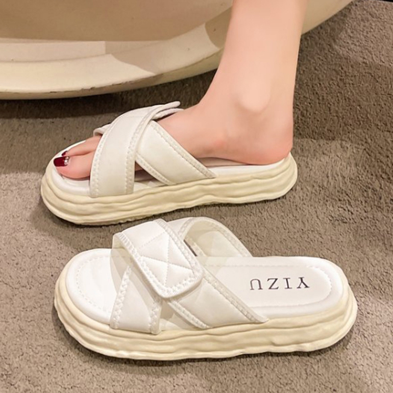 여성 통굽 스트랩 샌들 슬리퍼