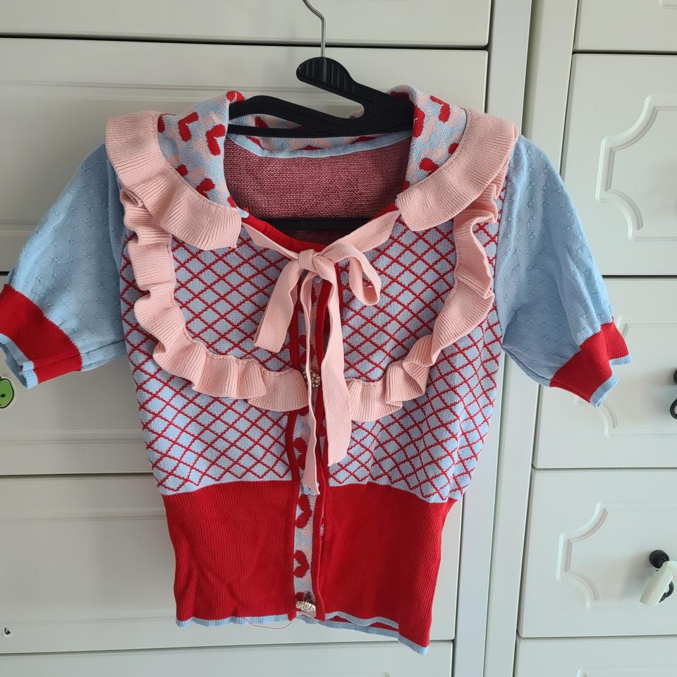 귀여운 니트반팔티 가디건