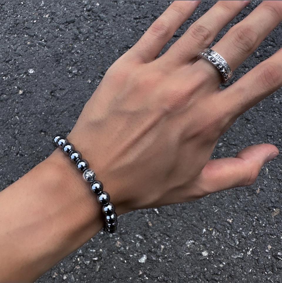 천연 테라헤르츠 불교 925실버 옴자 팔찌(무료배송)