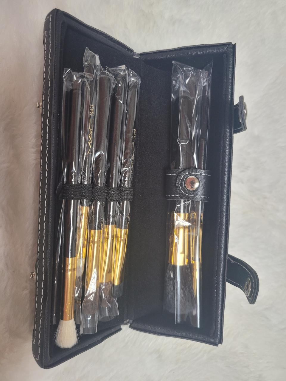 맥 정품 고급 메이크업 9종 브러쉬 셋트(고급 가죽케이스포함)