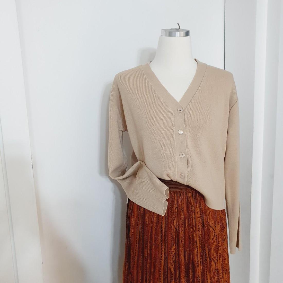 새상품 골지 트임가디건