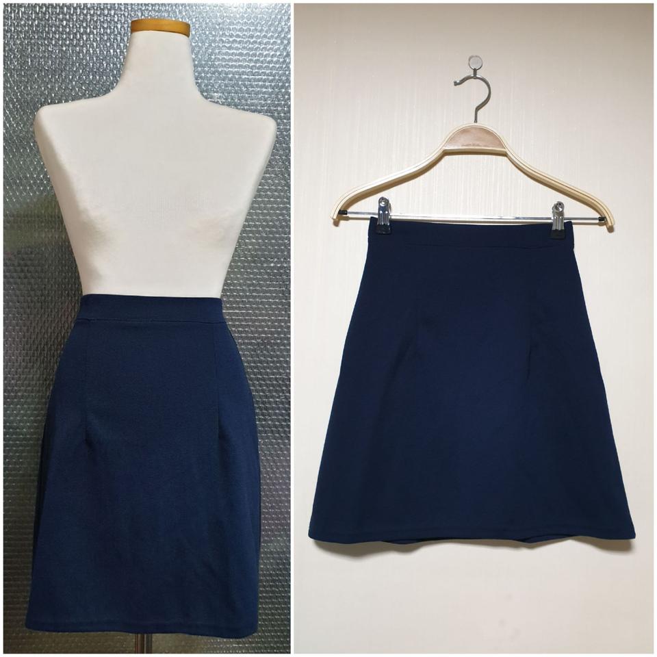 A라인 네이비 스커트