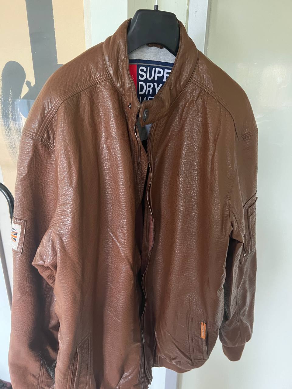 슈퍼드라이 자켓 [가죽 스타일이고 가죽 아님] xxl rrl
