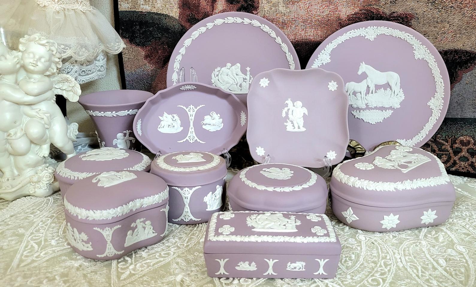 (레어템)영국 웨지우드 제스퍼웨어 라일락 컬렉션