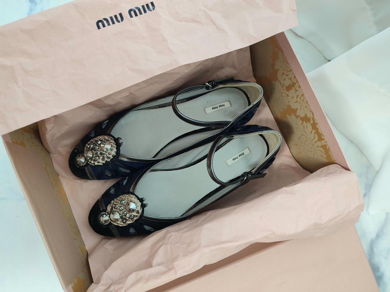 미우미우 쥬얼리 메리제인 슈즈 단화