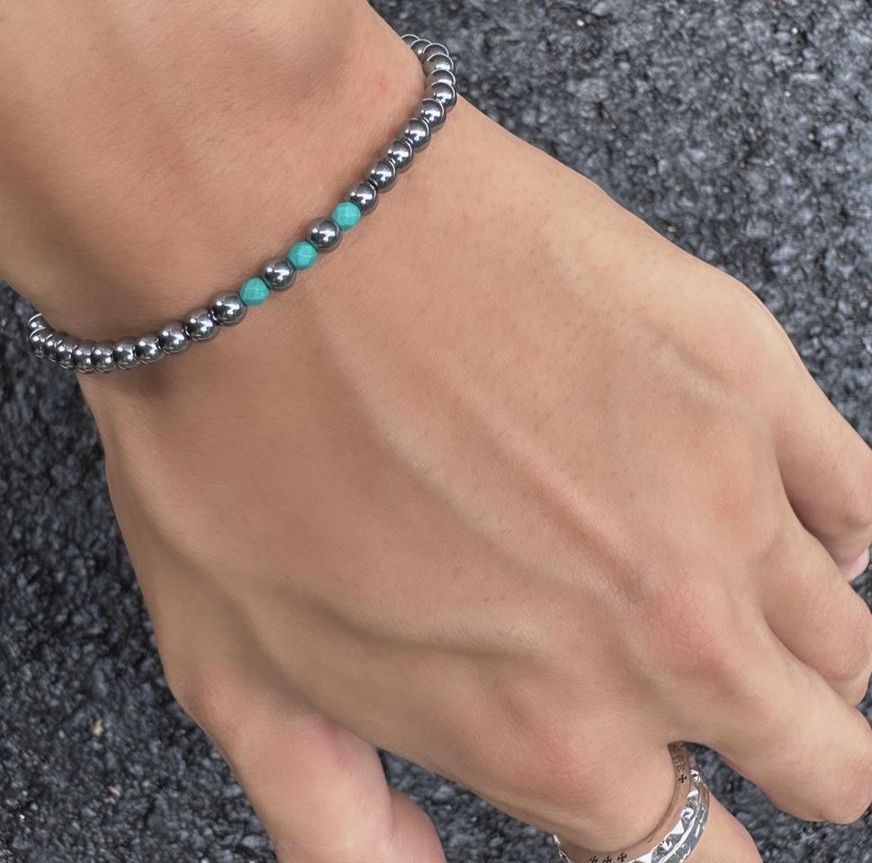 천연 테라헤르츠 터키석 컷팅 14k gold 팔찌(무료배송)