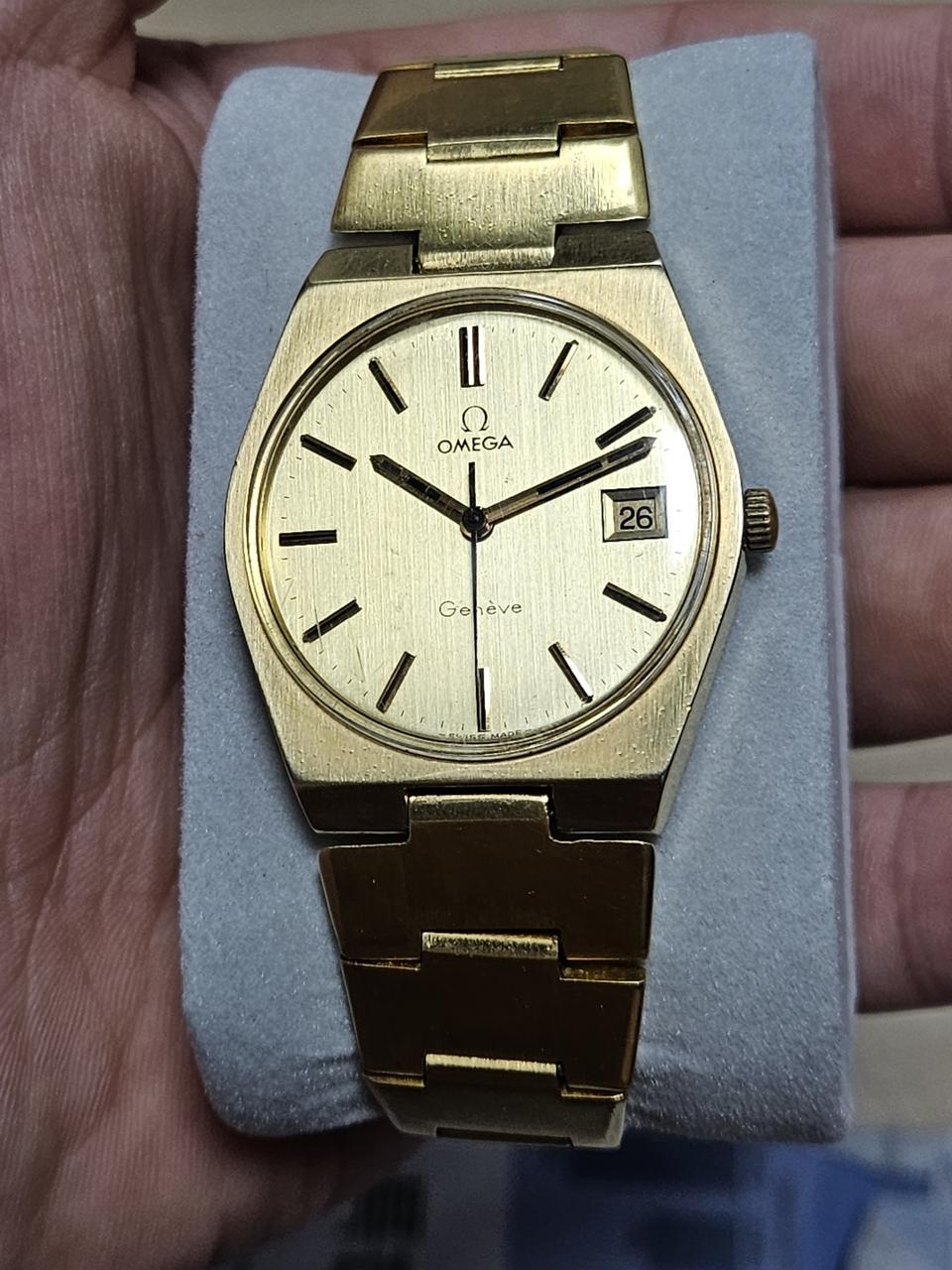 오메가 제네브 36mm 수동 금장시계