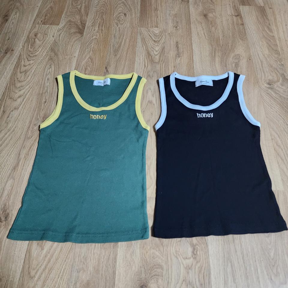 허니배색자수나시티셔츠/2장일괄판매8000