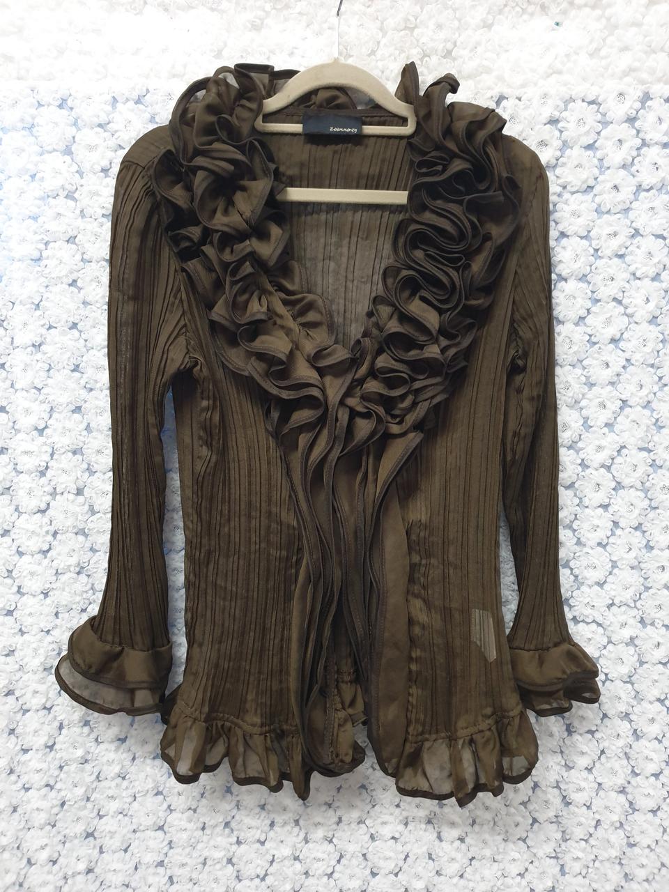 프릴 플리츠 가디건