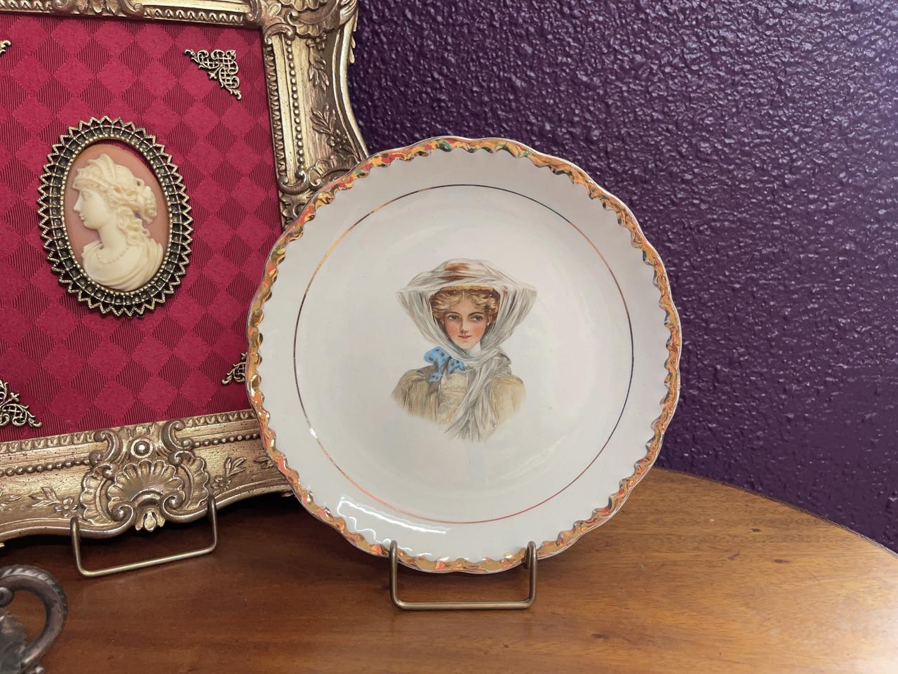 미국 앤틱 여인 장식접시