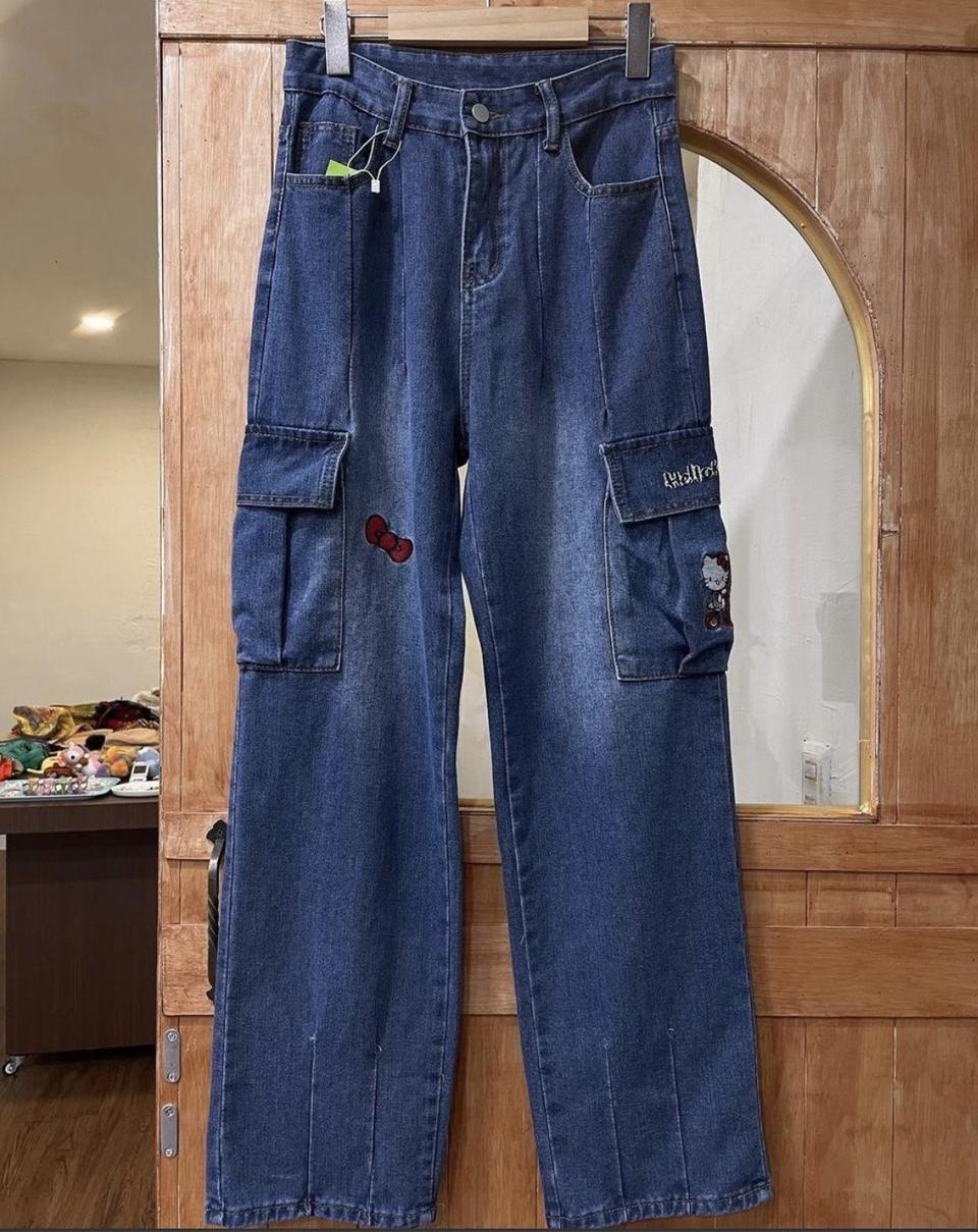 헬로키티 데님 카고팬츠