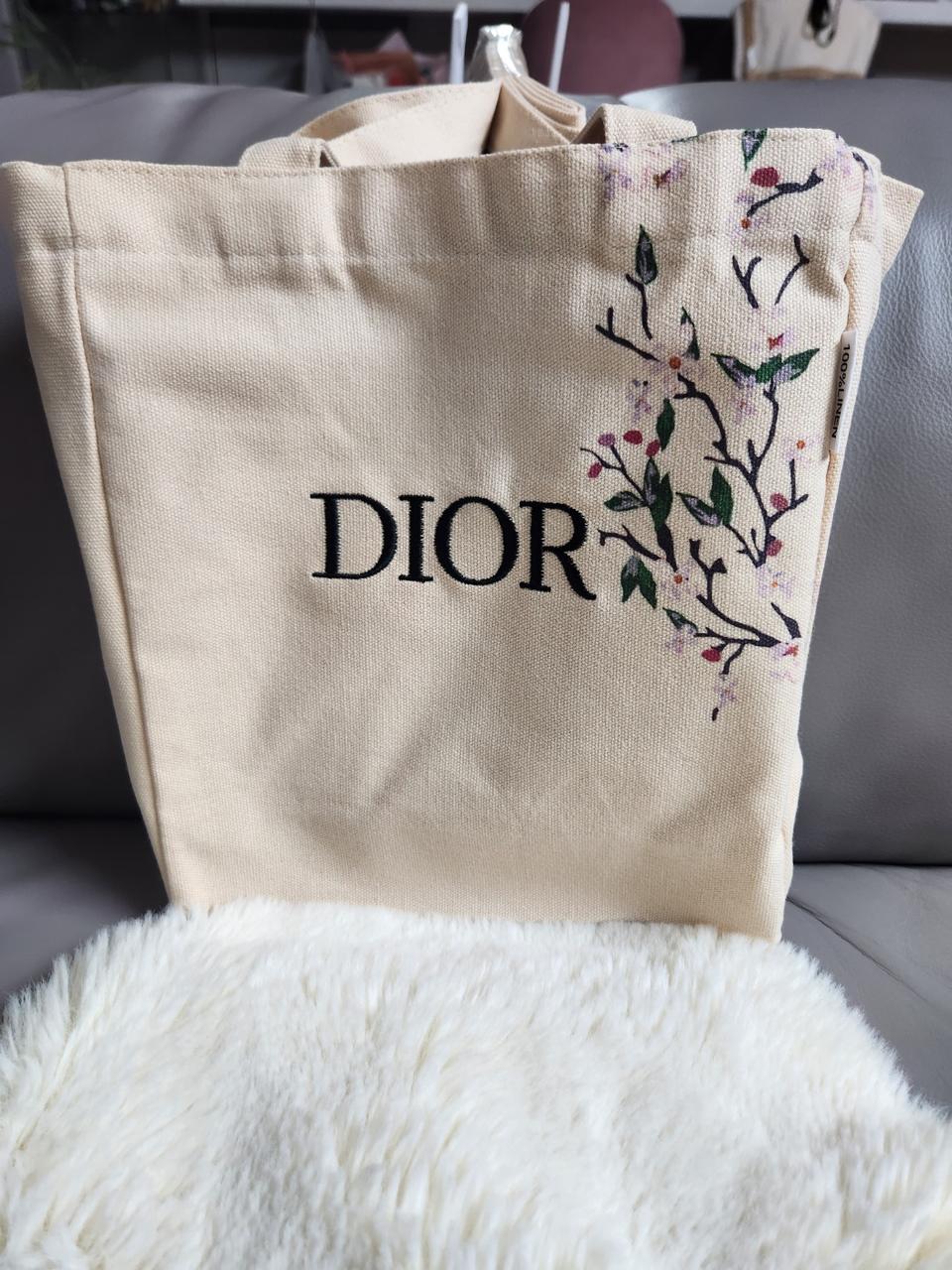 정품 디올 자수 린넨 에코백