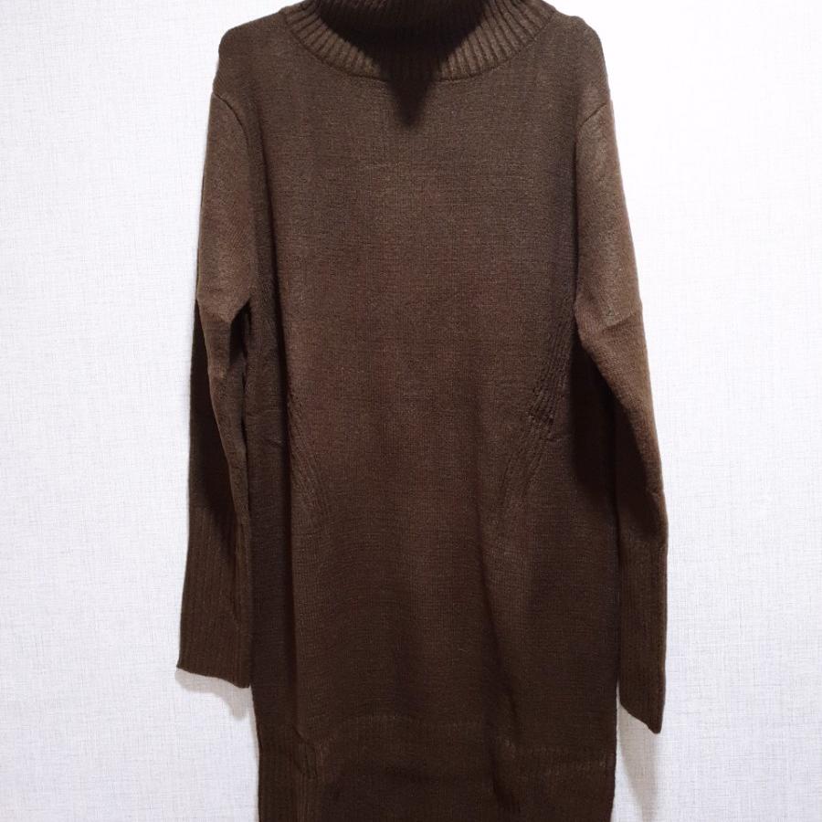 (새상품 77사이즈) 목폴라 니트 원피스(신축성좋은 편안한 목폴라롱원피스