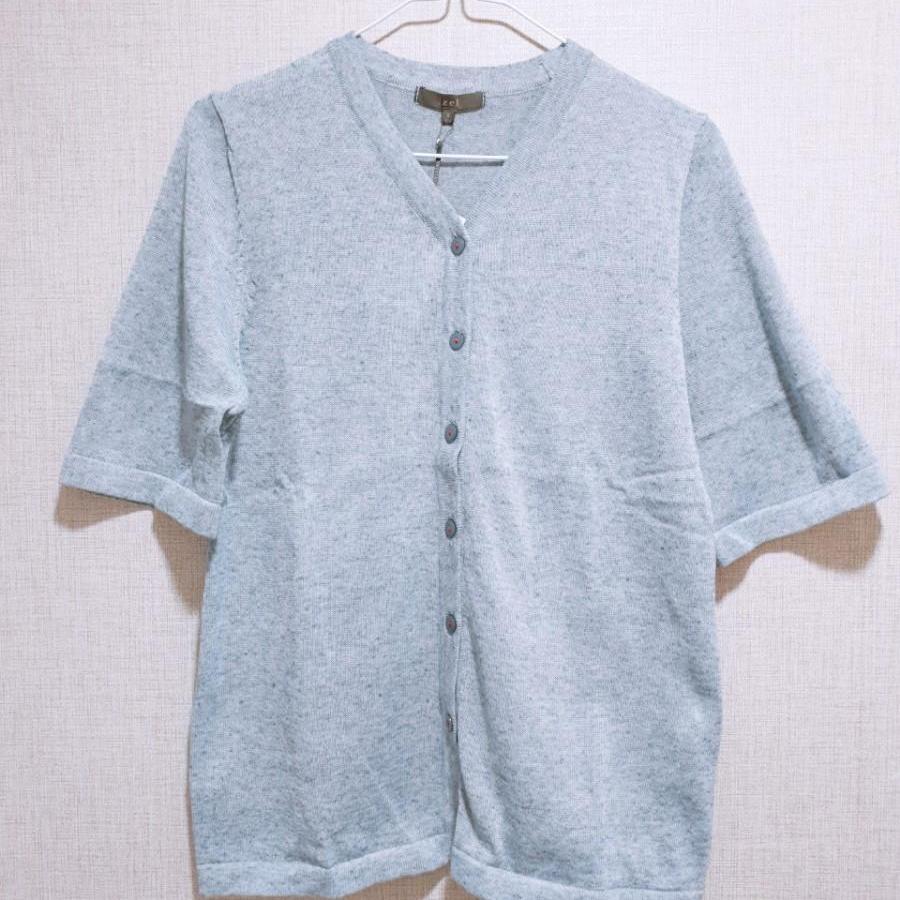 (새상품)반팔 가디건, 여름 브이넥 니트 가디건,머션워셔블,프렌치린넨