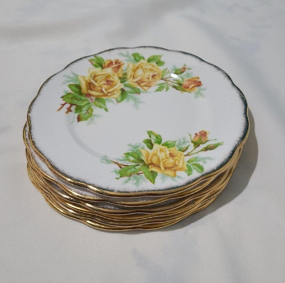 로얄알버트 옐로우 티로즈 샐러드 플레이트